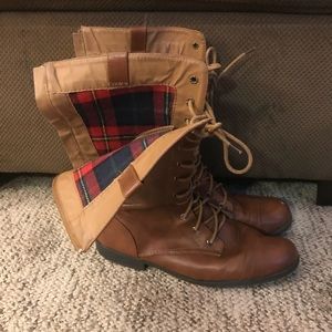 Brown lace up boots size 10